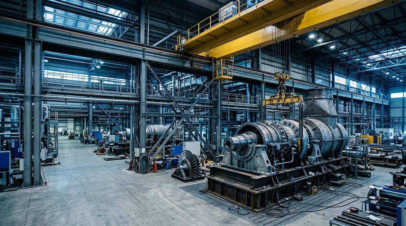 Turbine assembly hall